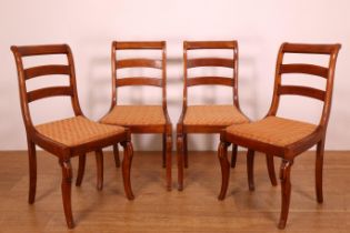 Set van vier beukenhouten stoelen, Charles X.