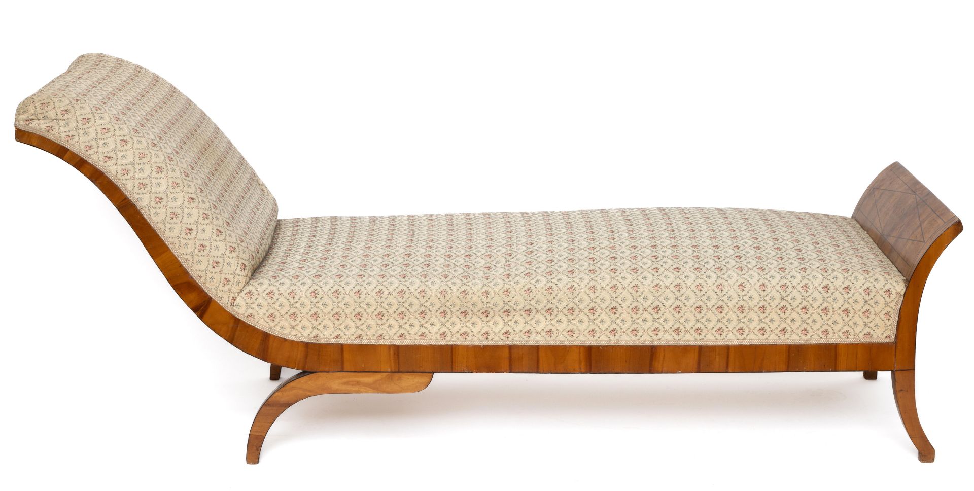 Berkenhouten chaise longue, ca. 1835,