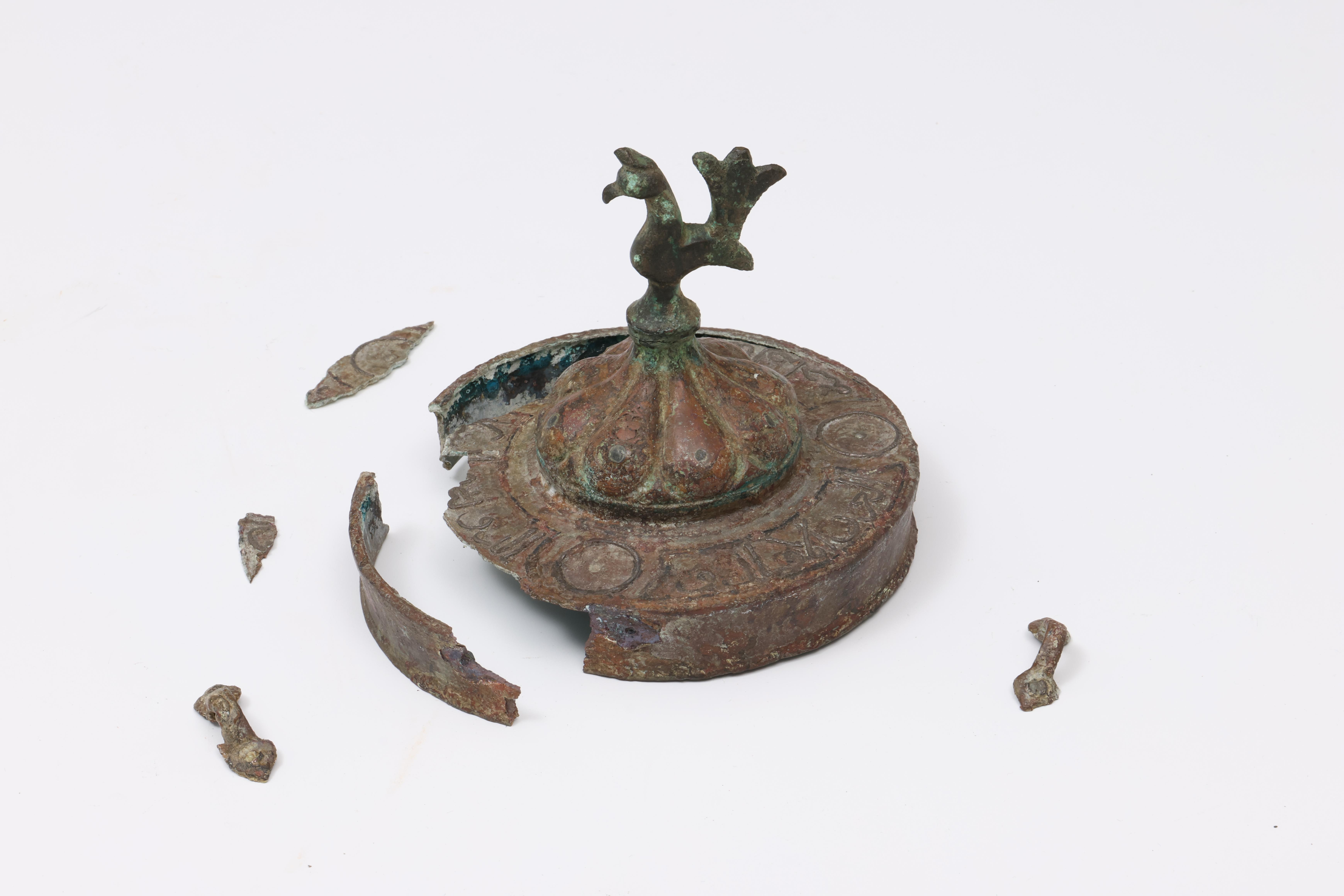 Khurasan, silver inlaid bronze inkwell, davat, late 12th - early 13th century; - Image 5 of 5