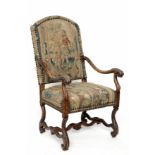 Notenhouten fauteuil, Louis XIV, 18e eeuw,