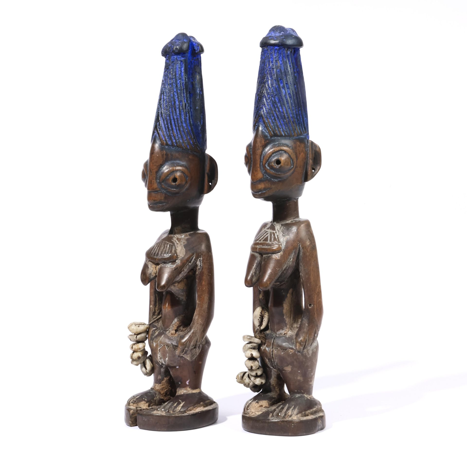 Nigeria, Yoruba, Ila Orangun, pair female twin figures, ibeji, - Bild 2 aus 5