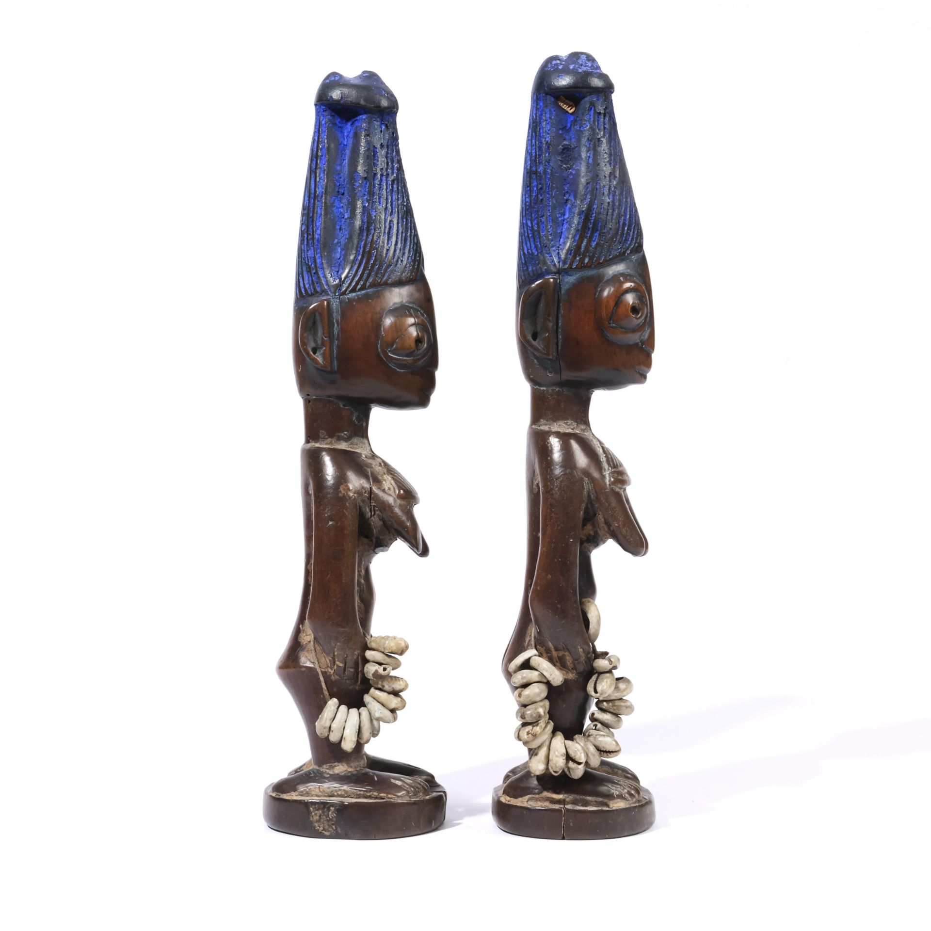 Nigeria, Yoruba, Ila Orangun, pair female twin figures, ibeji, - Bild 4 aus 5