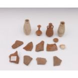 A collection of six Frankenland terracotta shards, and three ostraca of Greek origen and four antiue