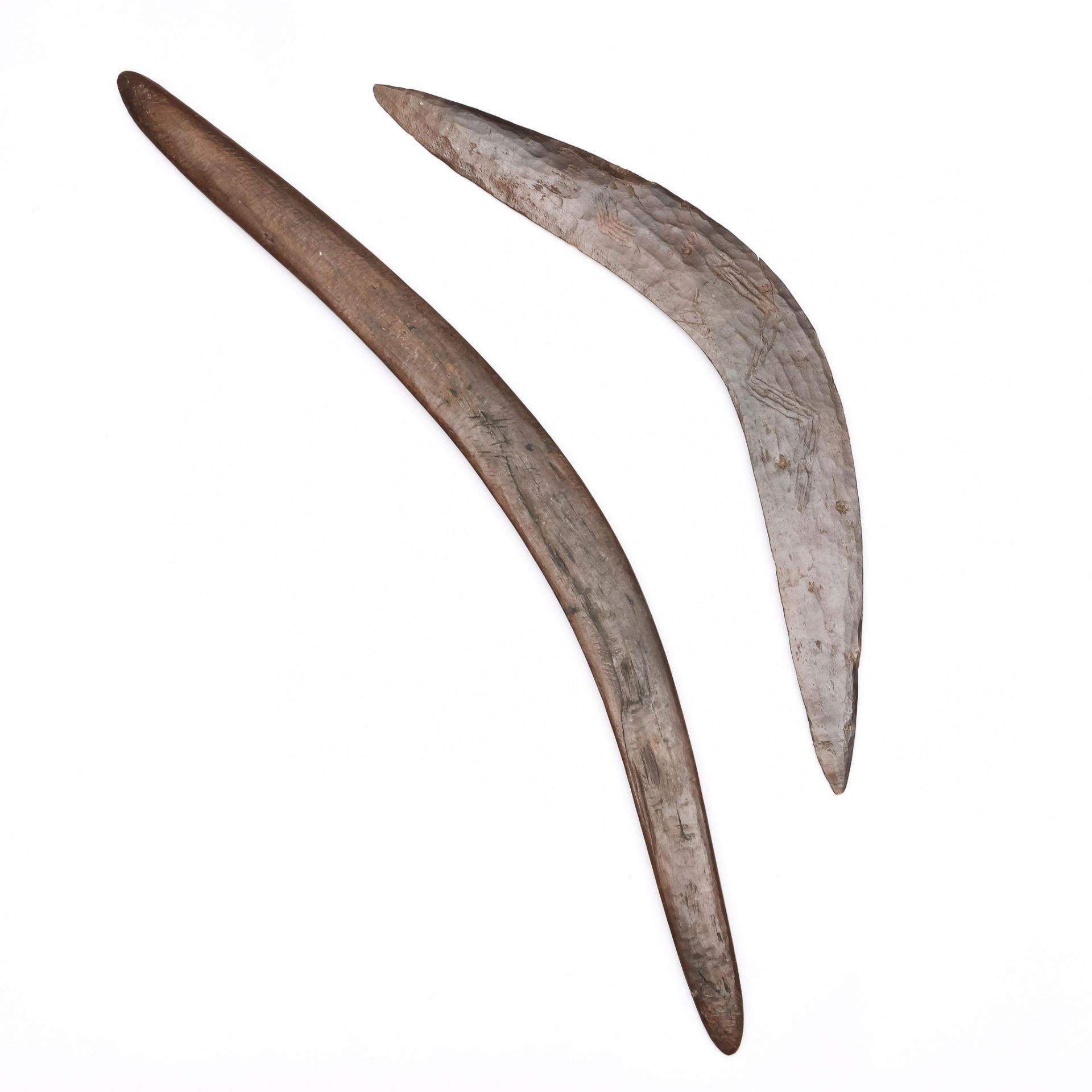 Australia, two Aboriginal boomerangs, both with a notched pattern. - Image 3 of 3