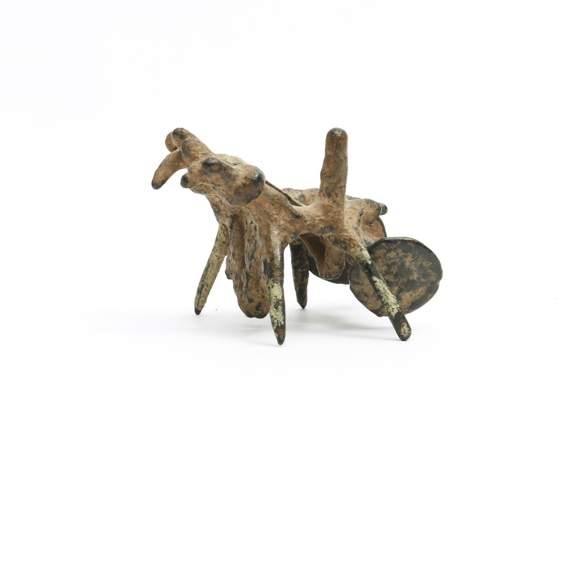 Western Iran, Luristan, bronze small sculpture of two horses with carriage, ca. 1000-600 BC; - Bild 4 aus 4