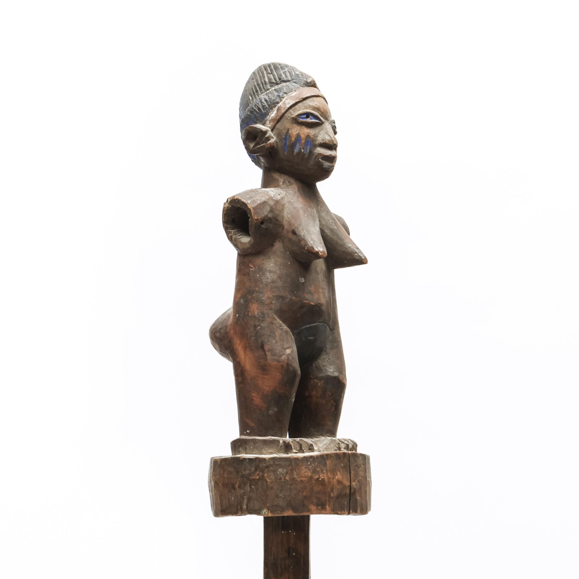 Yoruba, a marionet figure, a three headed Gelede mask and a small Ifa oracle bowl - Bild 5 aus 12
