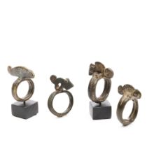 Burkina Faso, Lobi, four copper alloy rings