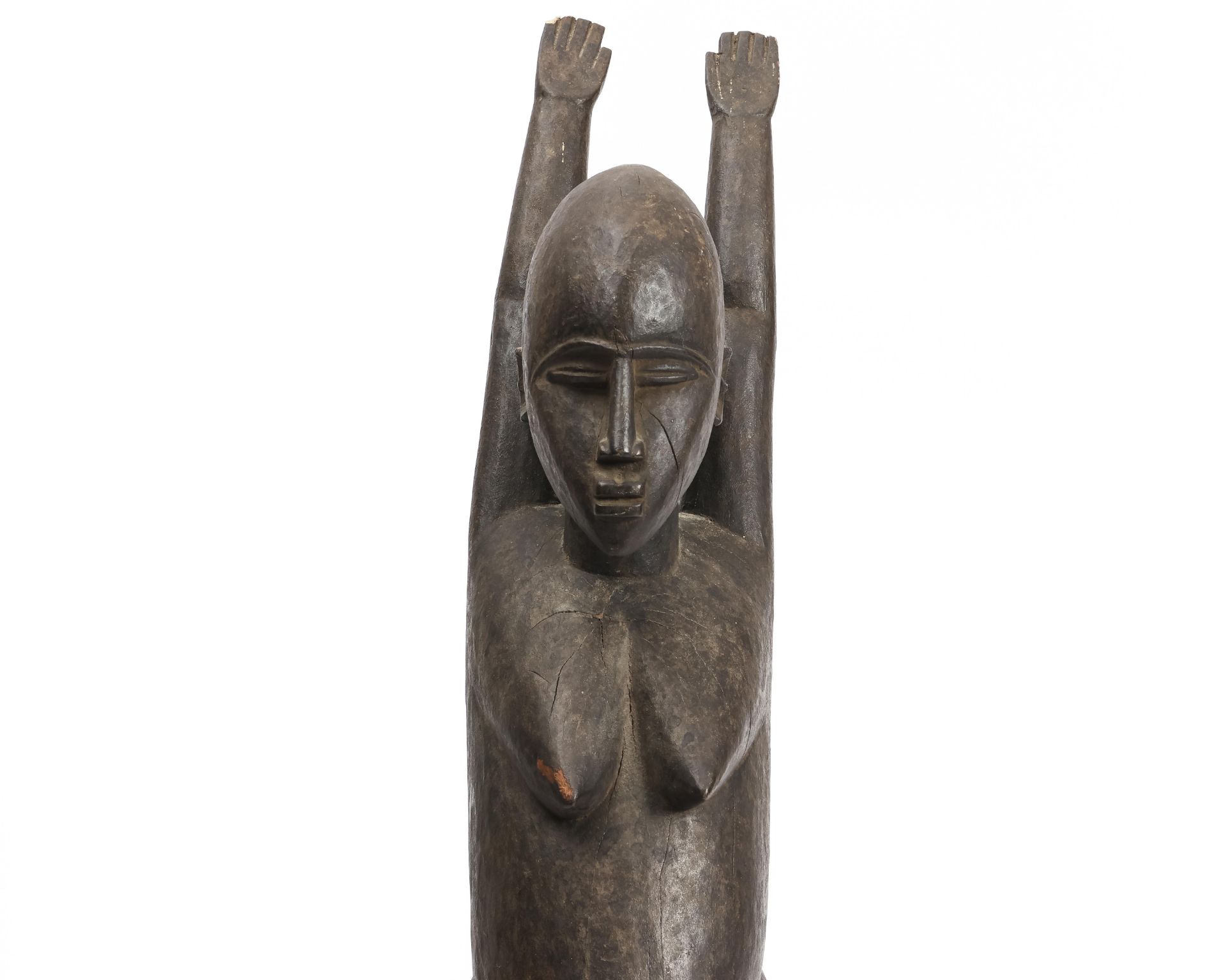 Burkina Faso, Lobi, standing female figure with arms raised. - Image 2 of 4