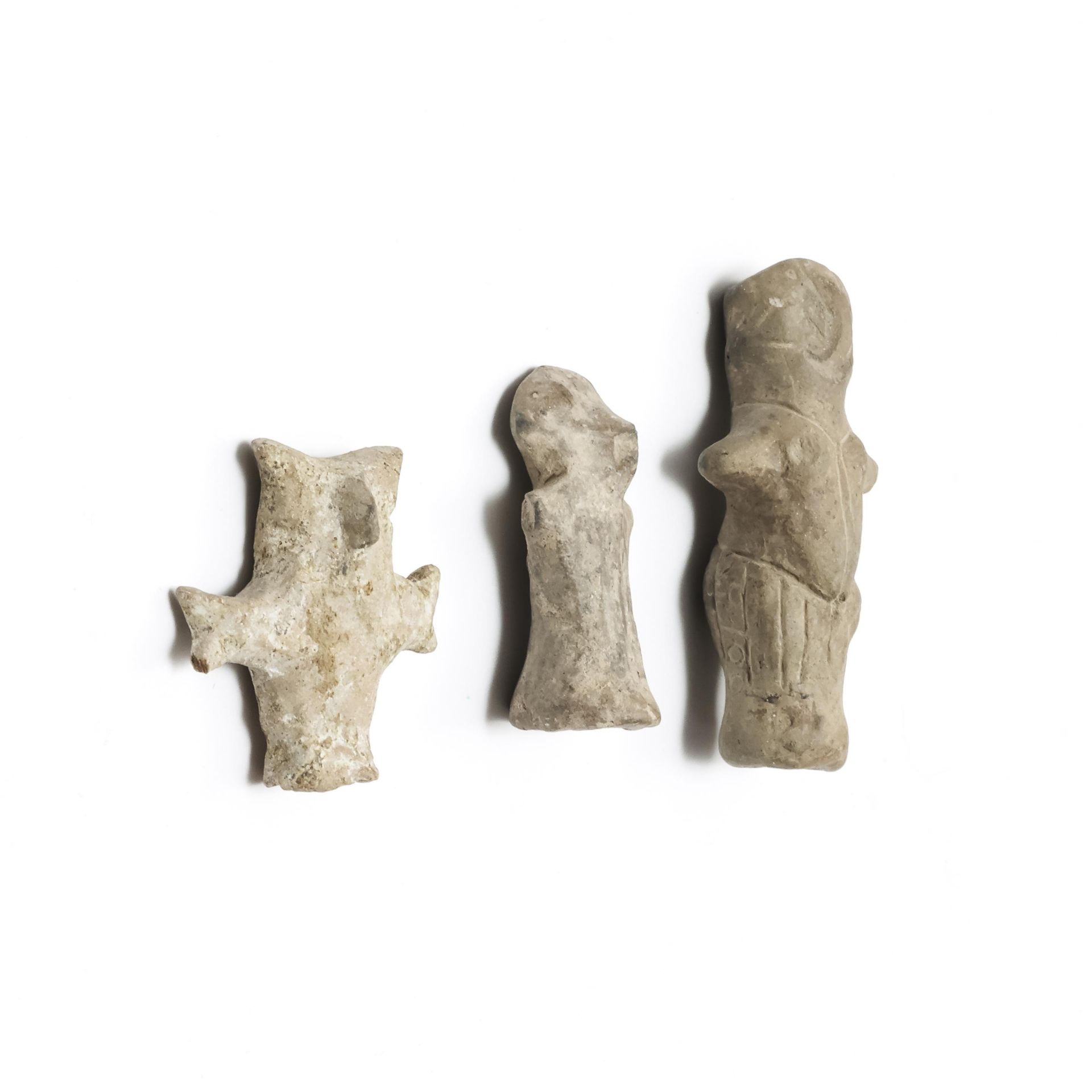 Vinca Culture, three terracotta Idols, ca. 4th Mill BC.