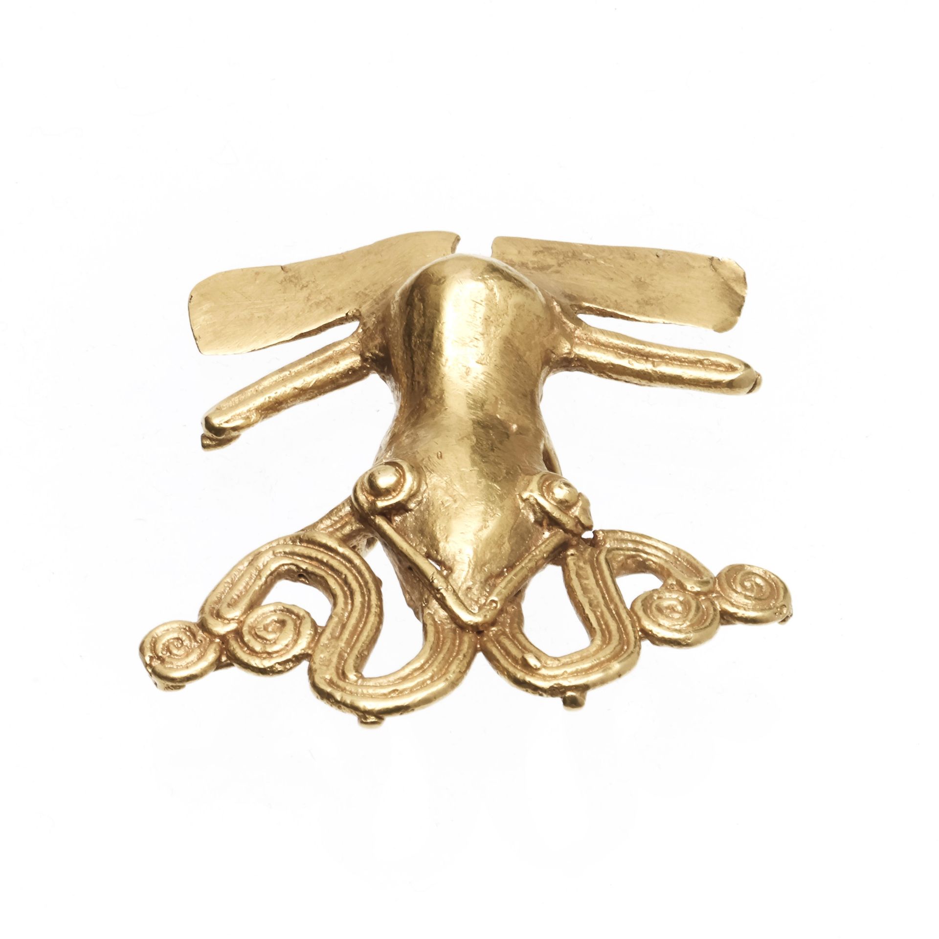 Panama, Veraguas, 11th-16th century AD, 18 kt gold pendant in the form of a frog. - Bild 3 aus 4