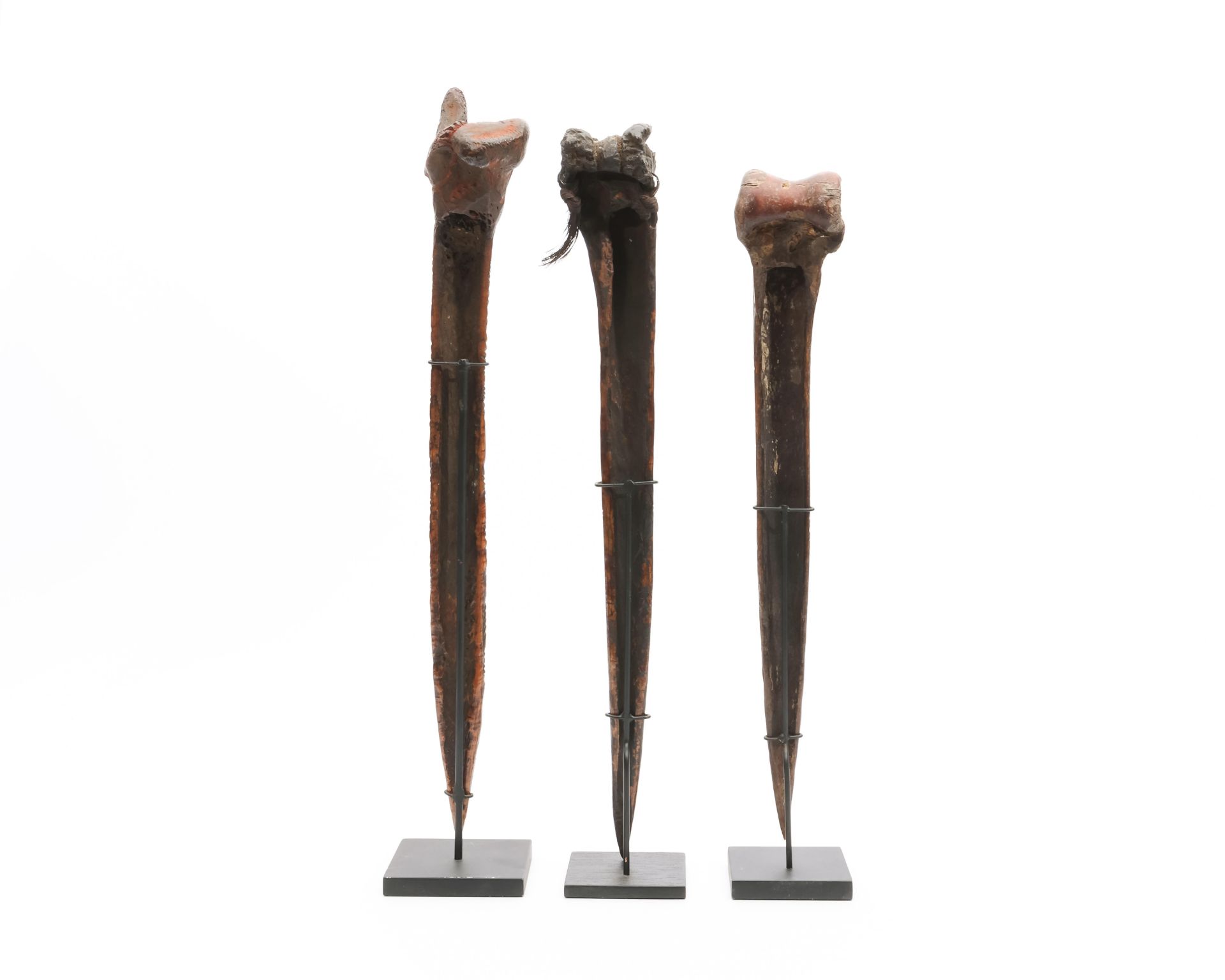 P. N. Guinea, three north coast bone ceremonial daggers. - Image 2 of 4
