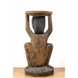 Indonesia, a large carved cariatide stool