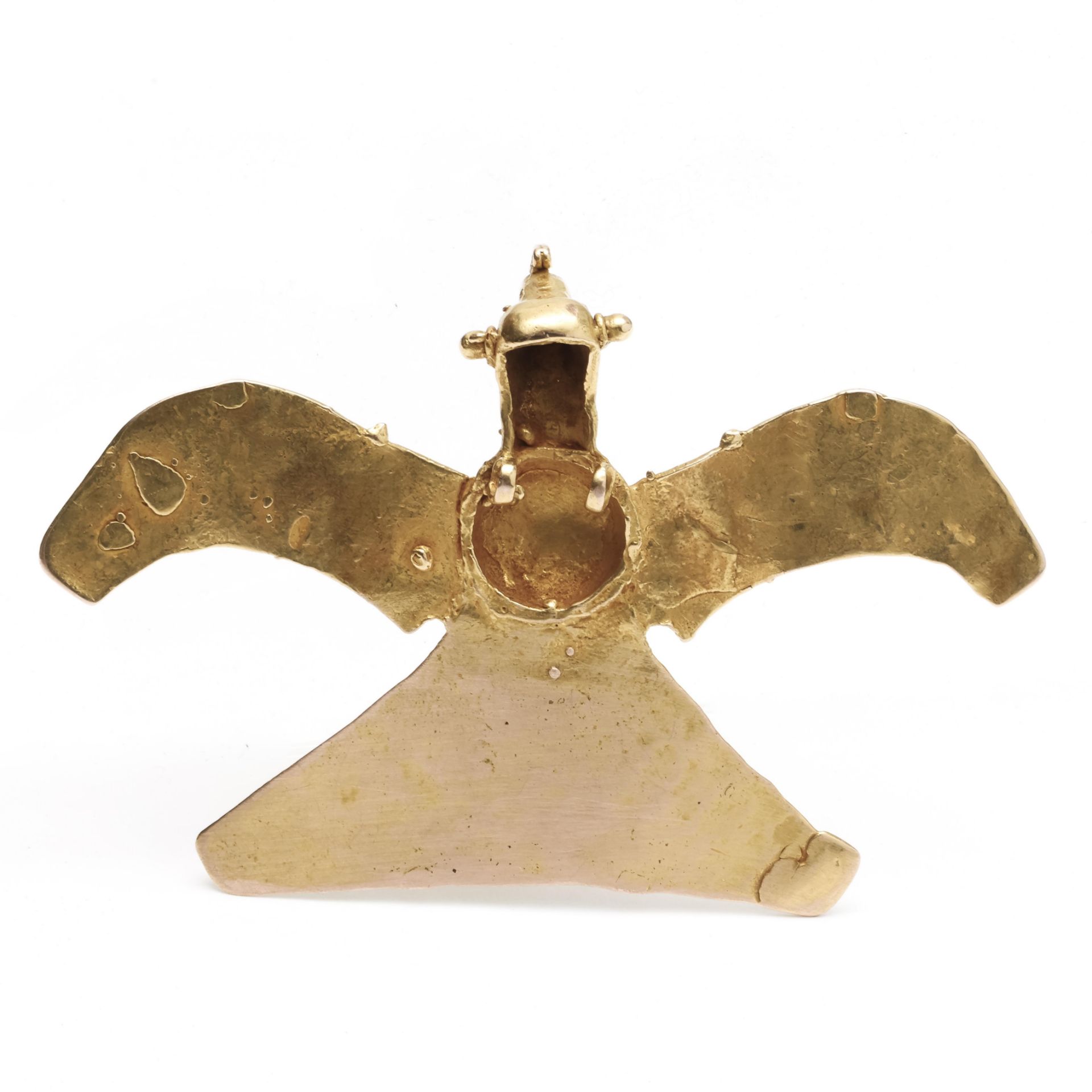 Panama, Veraguas, 14- kt gold pendant in the form of large winged bird, possibly 1200-1600 AD - Bild 3 aus 4