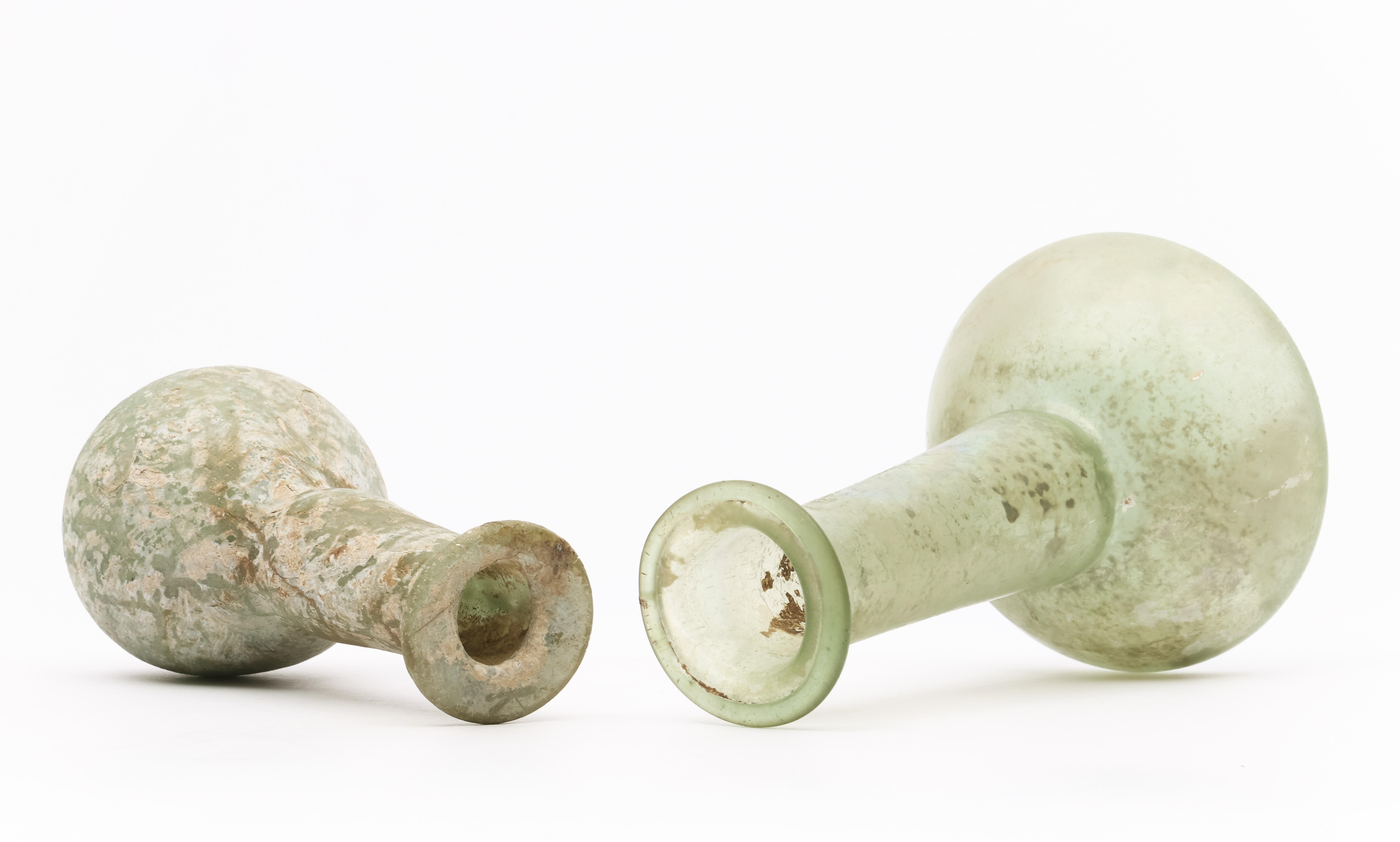 Two Roman glass flasks, 3rd century - Image 3 of 4