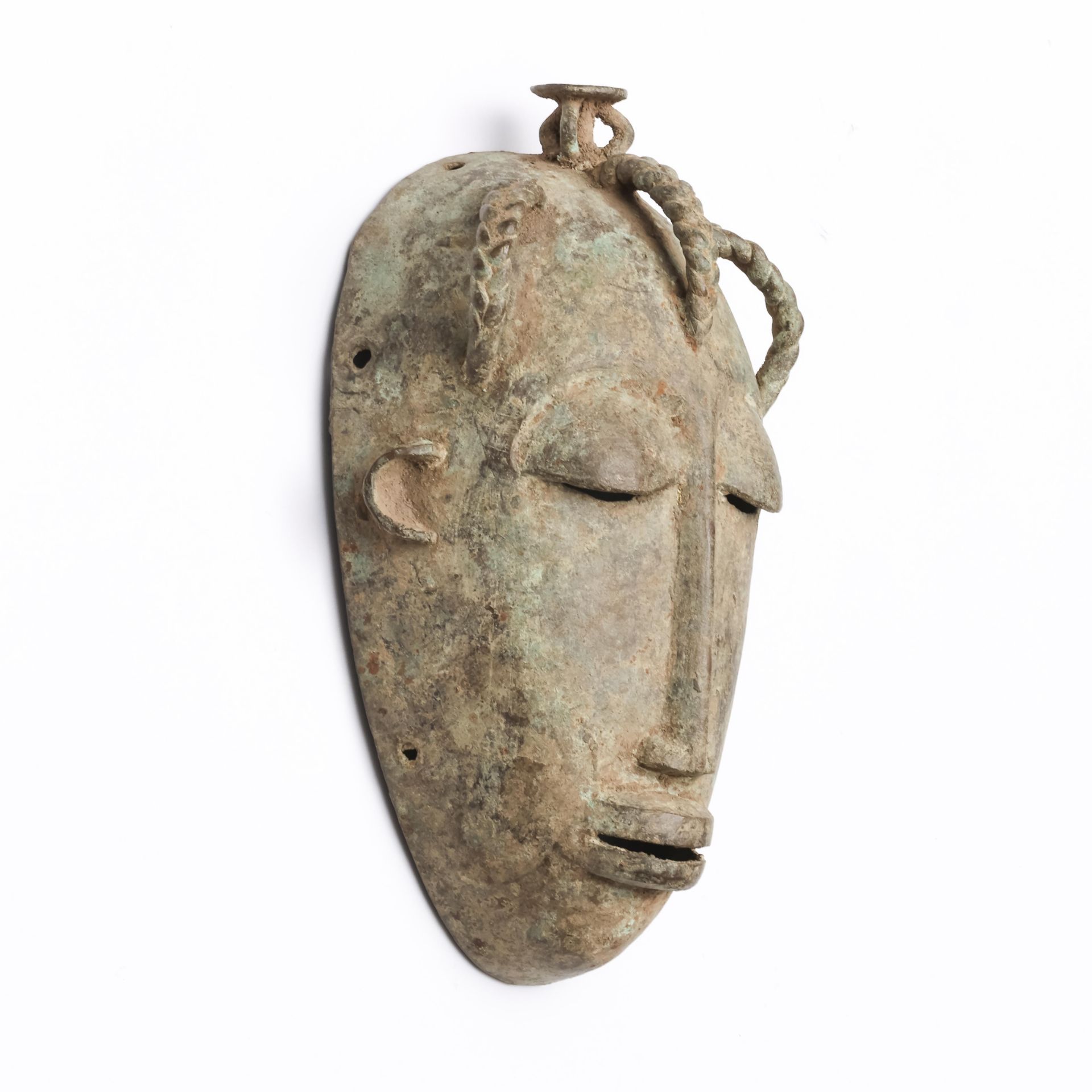 Ivory Coast, copper alloy face mask. - Image 3 of 3
