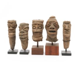 Ghana, Koma-Bulsa, five terracotta heads.