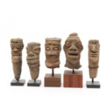 Ghana, Koma-Bulsa, five terracotta heads.