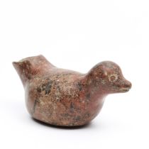 Mexico, Colima, a terracotta vessel in the shape of a bird, 100 BC-300 AD.