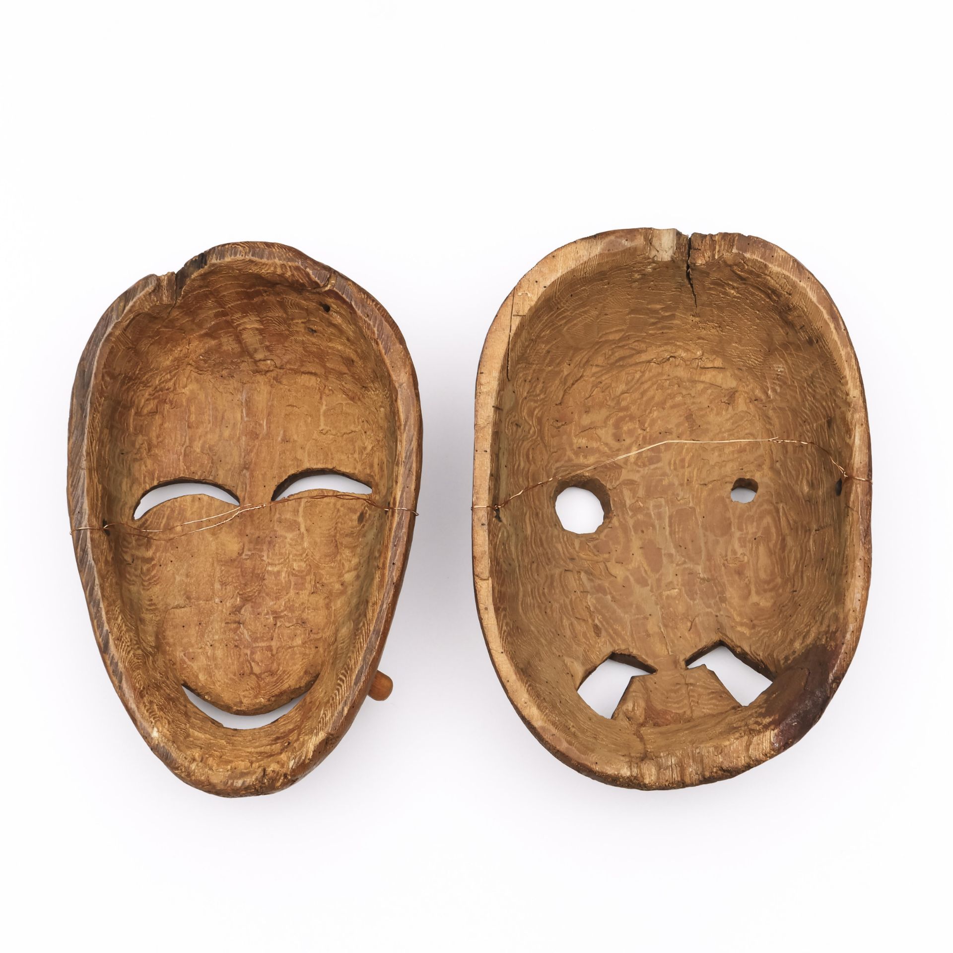 TNorth-America, two wooden American Indian masks in the Northwest Coast style. - Image 2 of 2