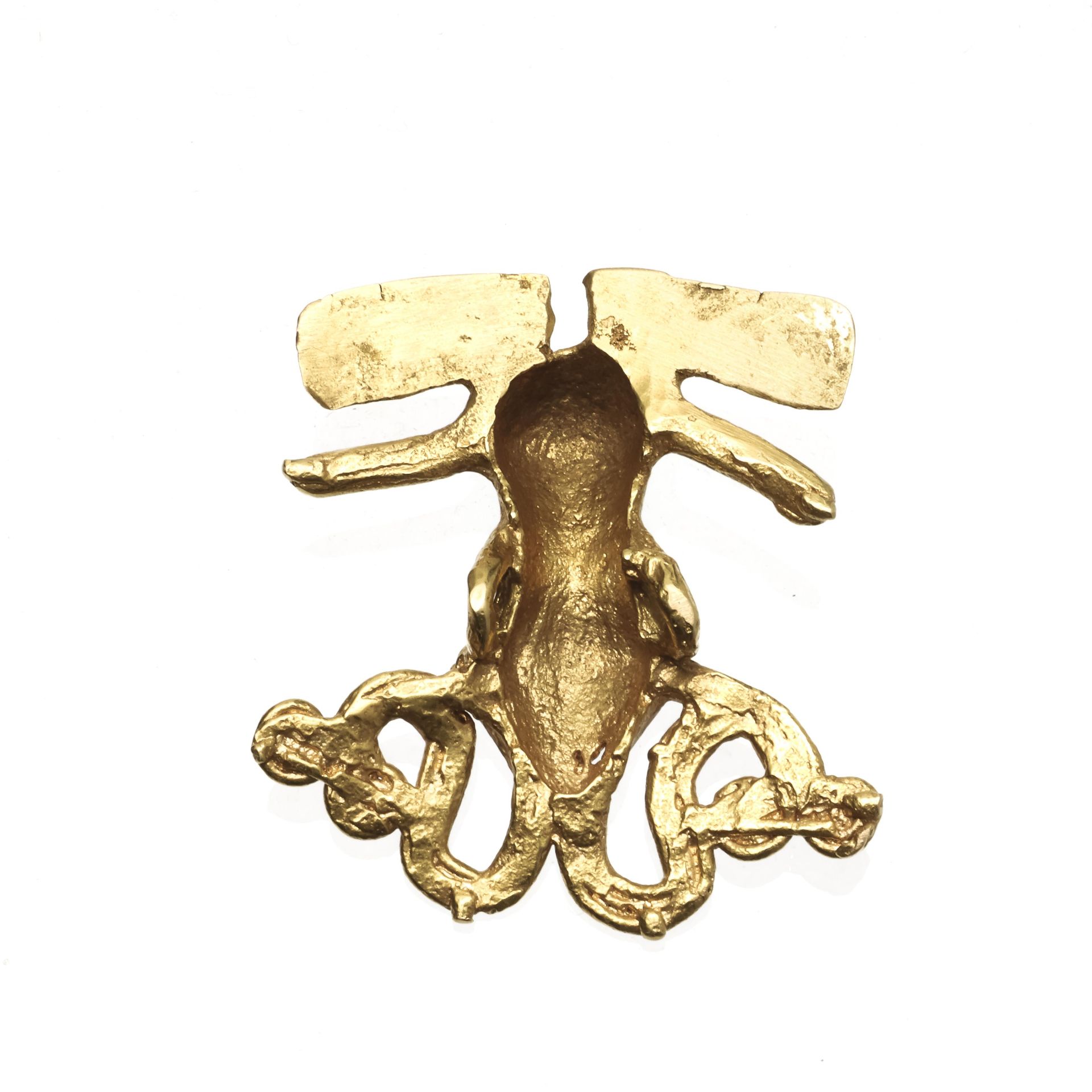 Panama, Veraguas, 11th-16th century AD, 18 kt gold pendant in the form of a frog. - Bild 2 aus 4