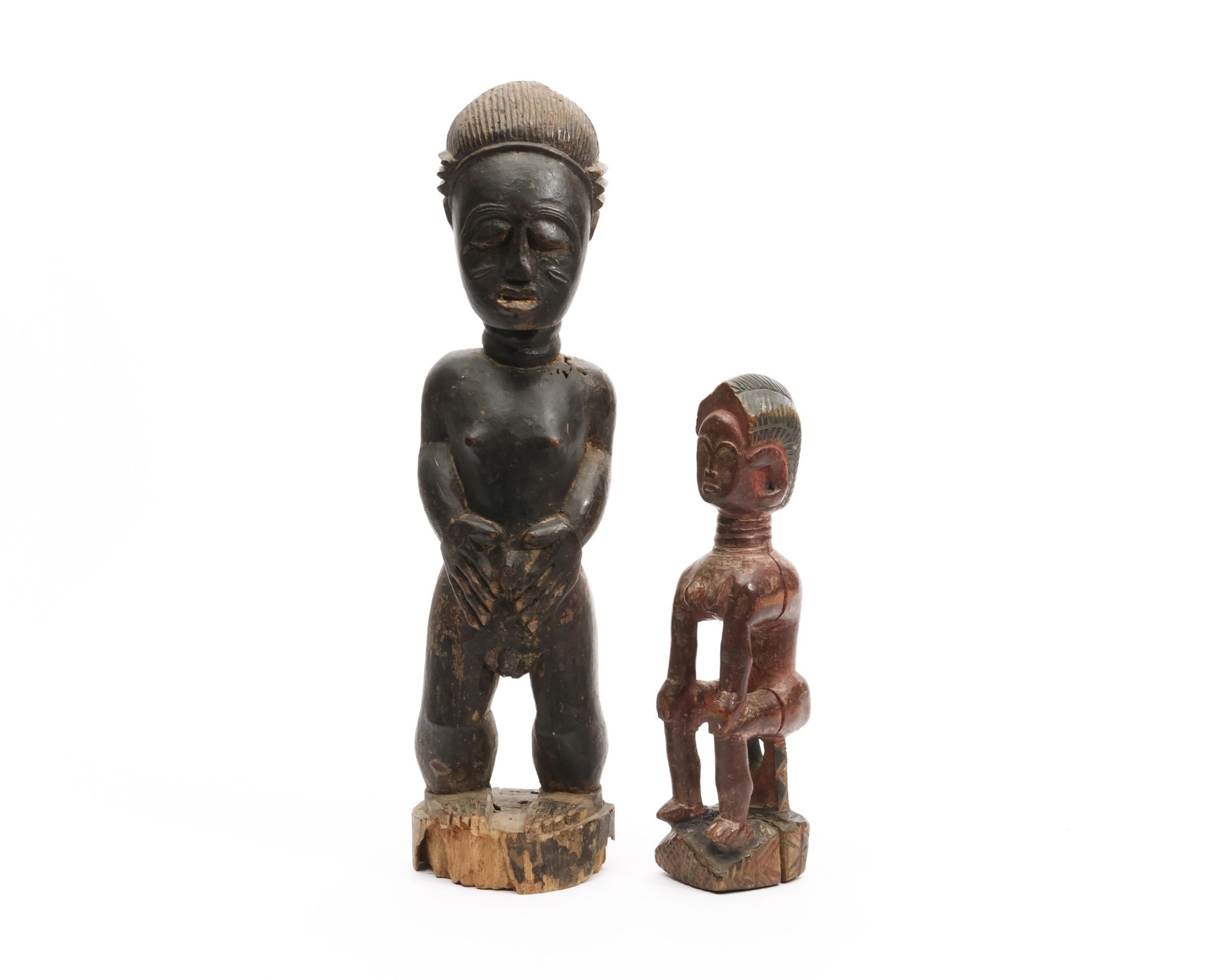 Baule, a standing female figure and a seated female figure - Image 2 of 2