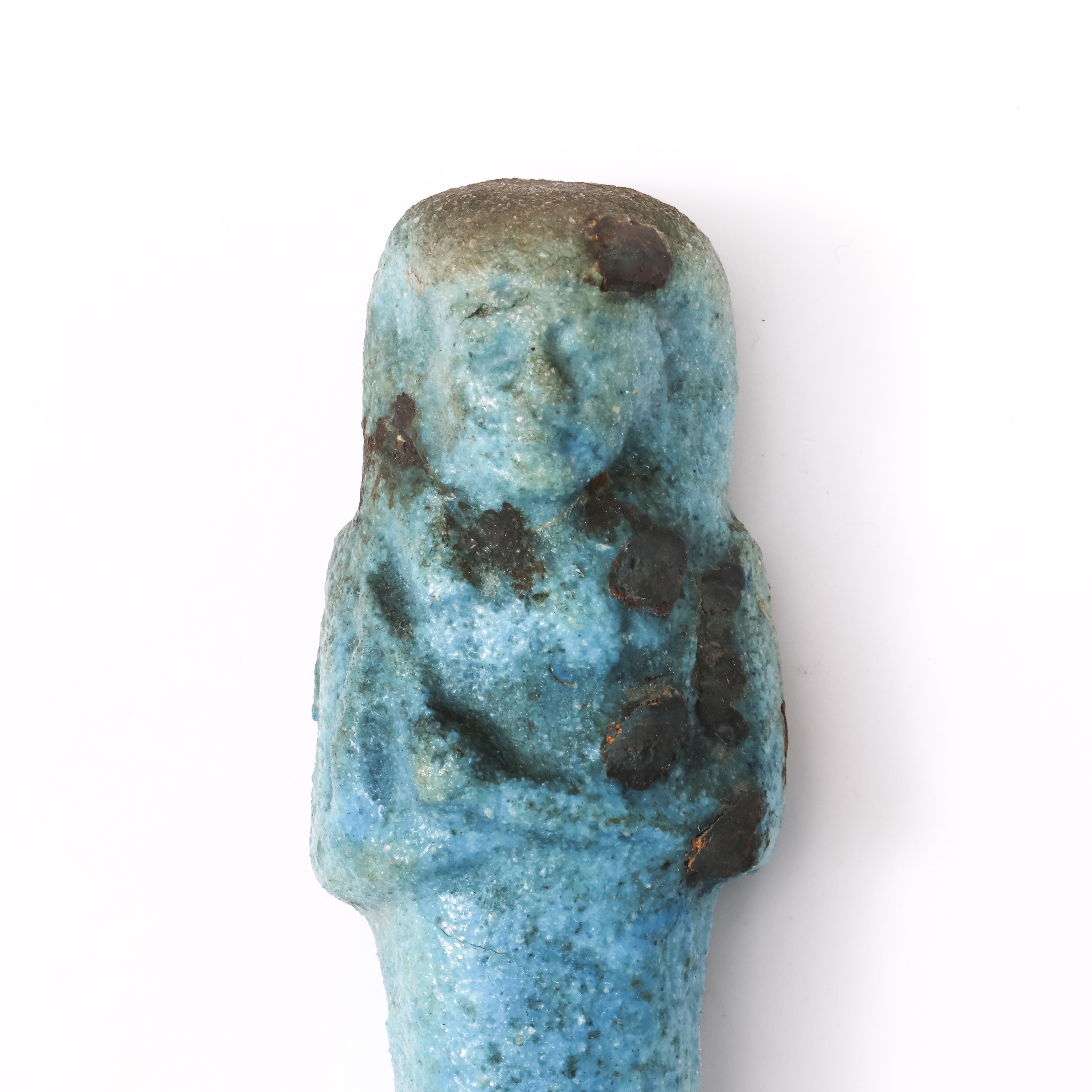 Egypt, a blue faience ushabti, ca. 21st Dynasty. - Image 3 of 3
