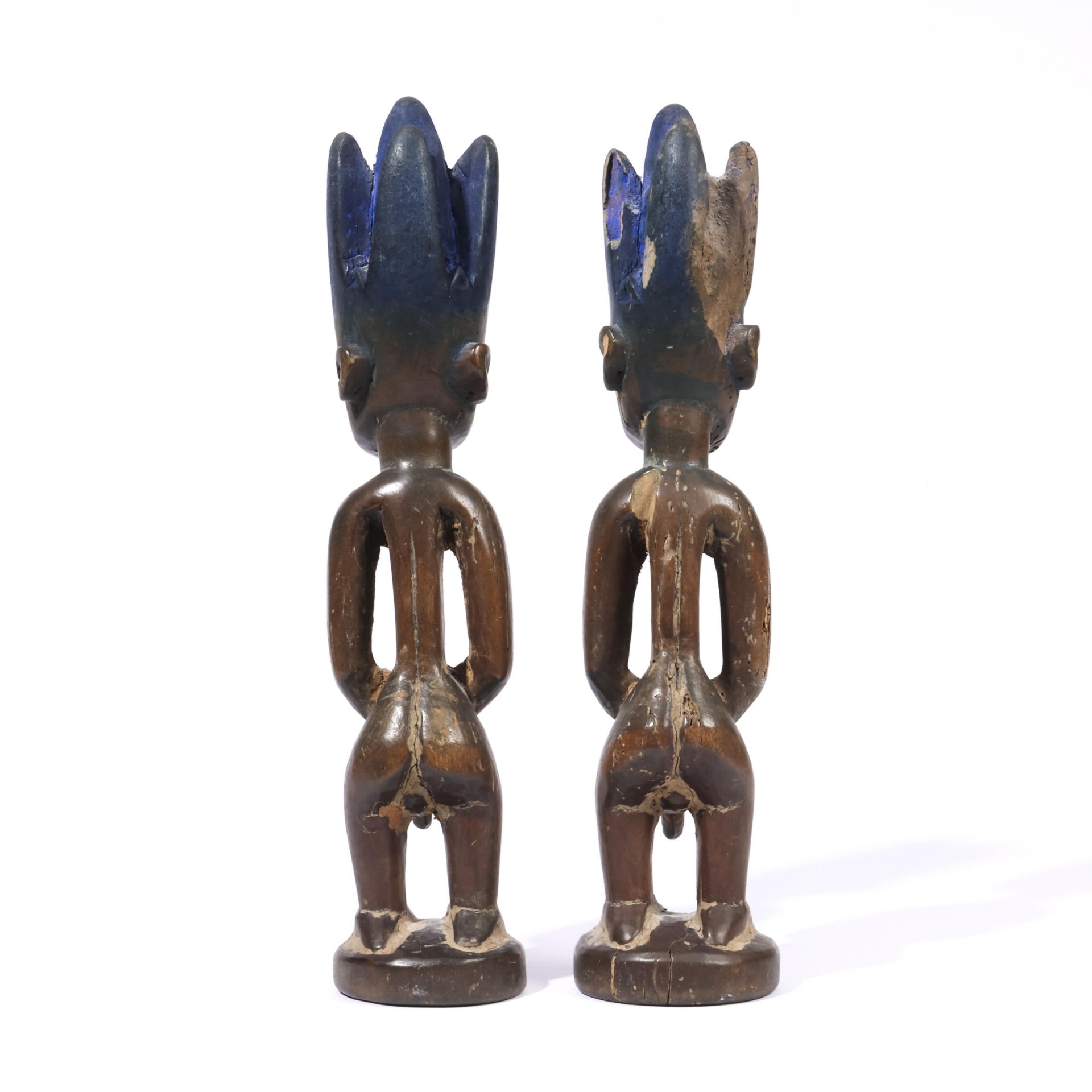 Nigeria, Yoruba, Egbe, a pair of male twin figures, ibeji, - Bild 3 aus 5