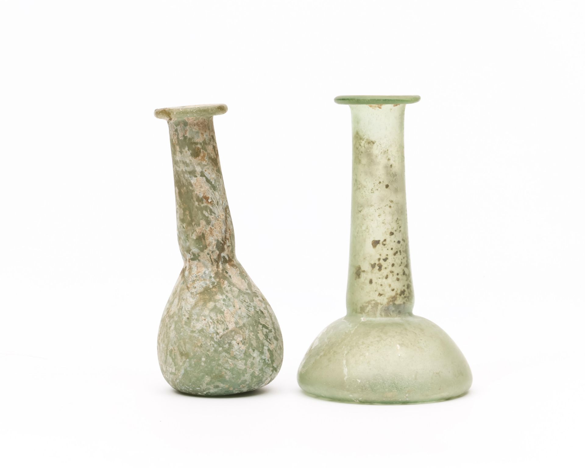 Two Roman glass flasks, 3rd century - Bild 4 aus 4
