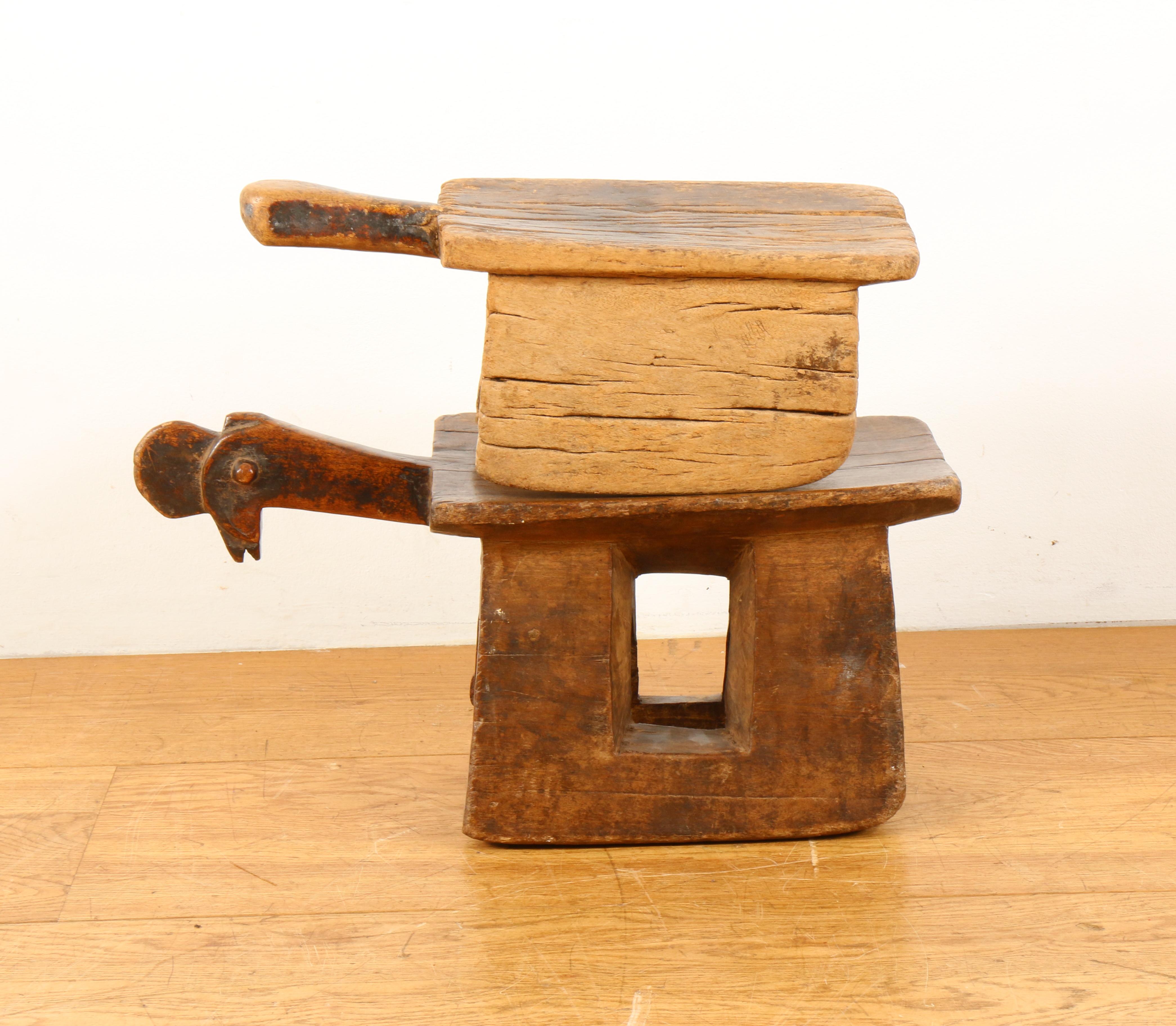 Mali, Bamana, two wooden stools, - Image 3 of 3