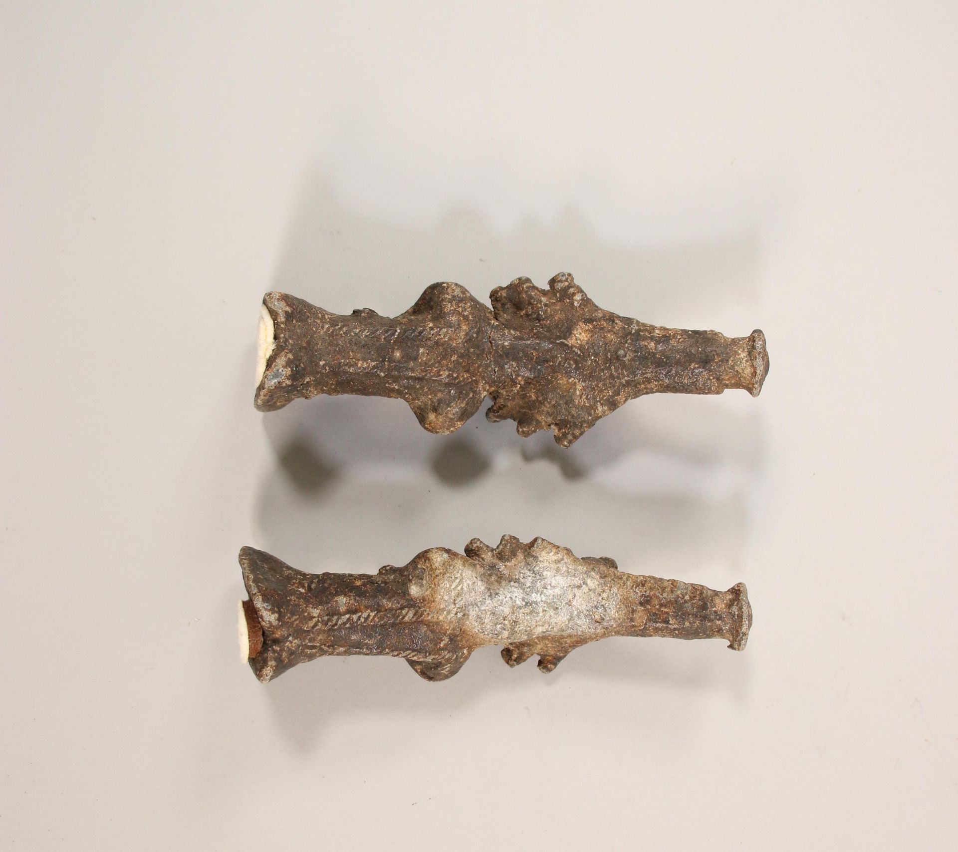 Nigeria, a pair of bronze Onile figures. - Image 4 of 4