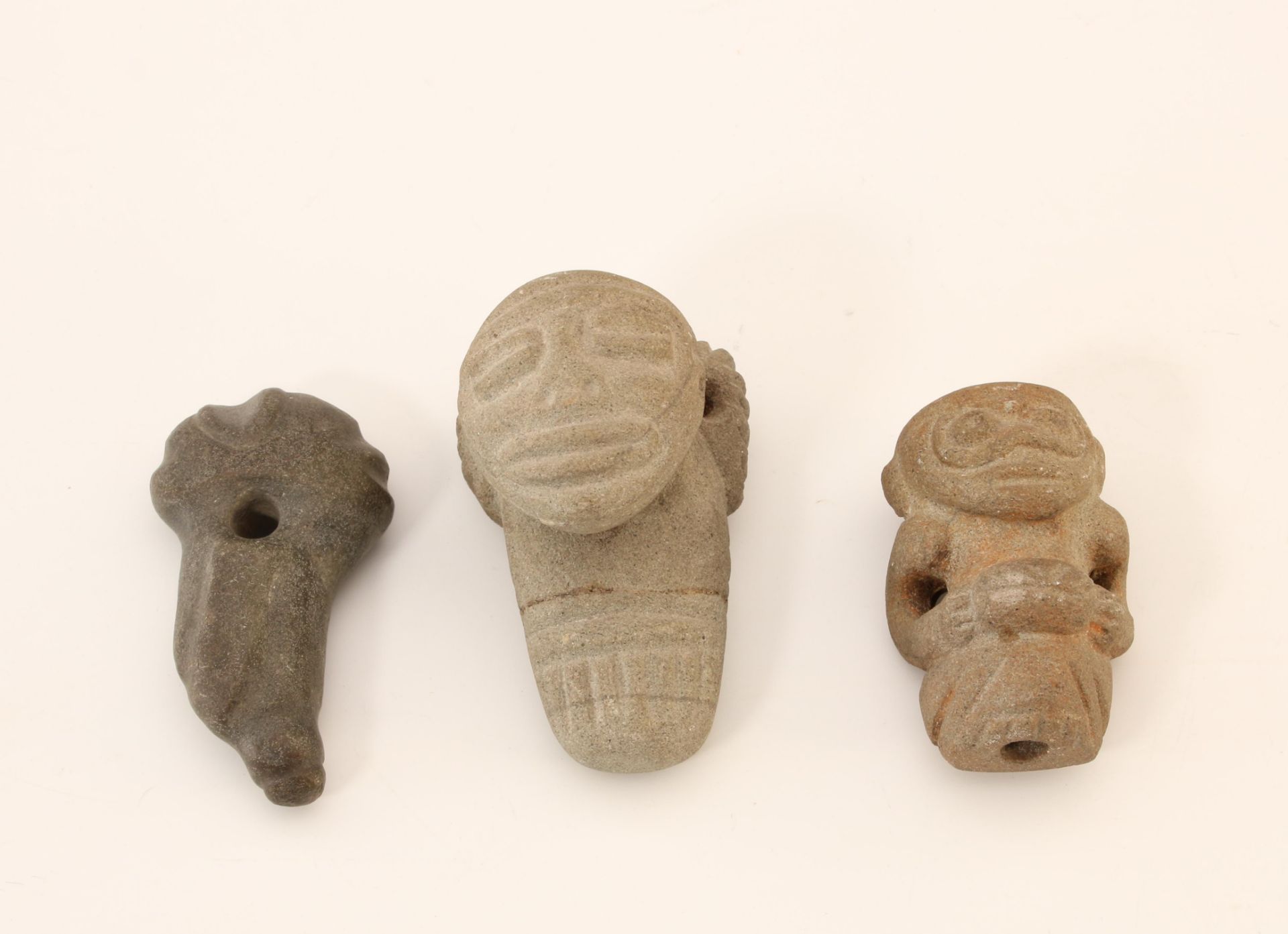 Haiti, three stone amulets, possibly Taino, ca. 1000-1500 AD;