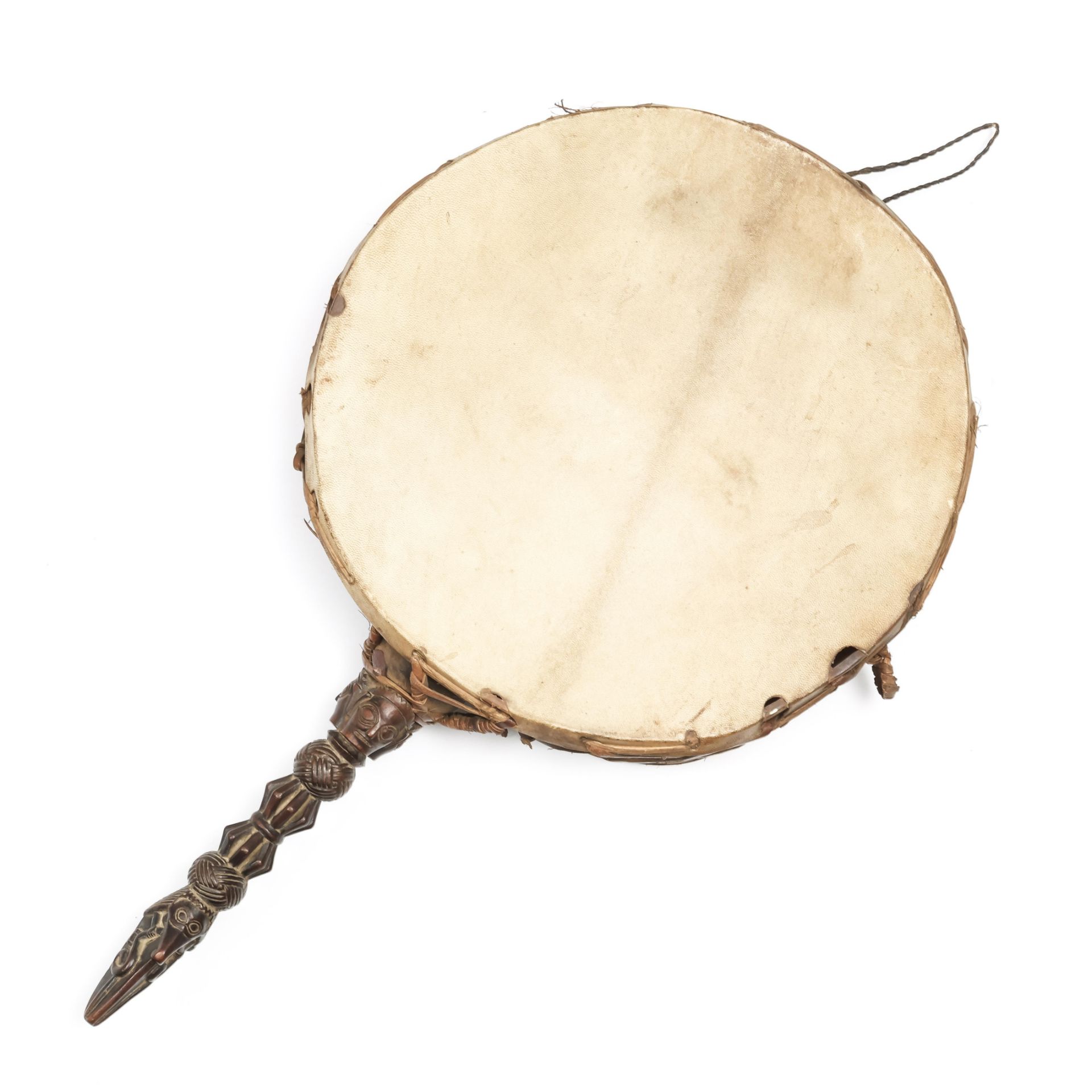 Nepal, drum, dhyangro with a wooden phurbu handle. - Image 6 of 6