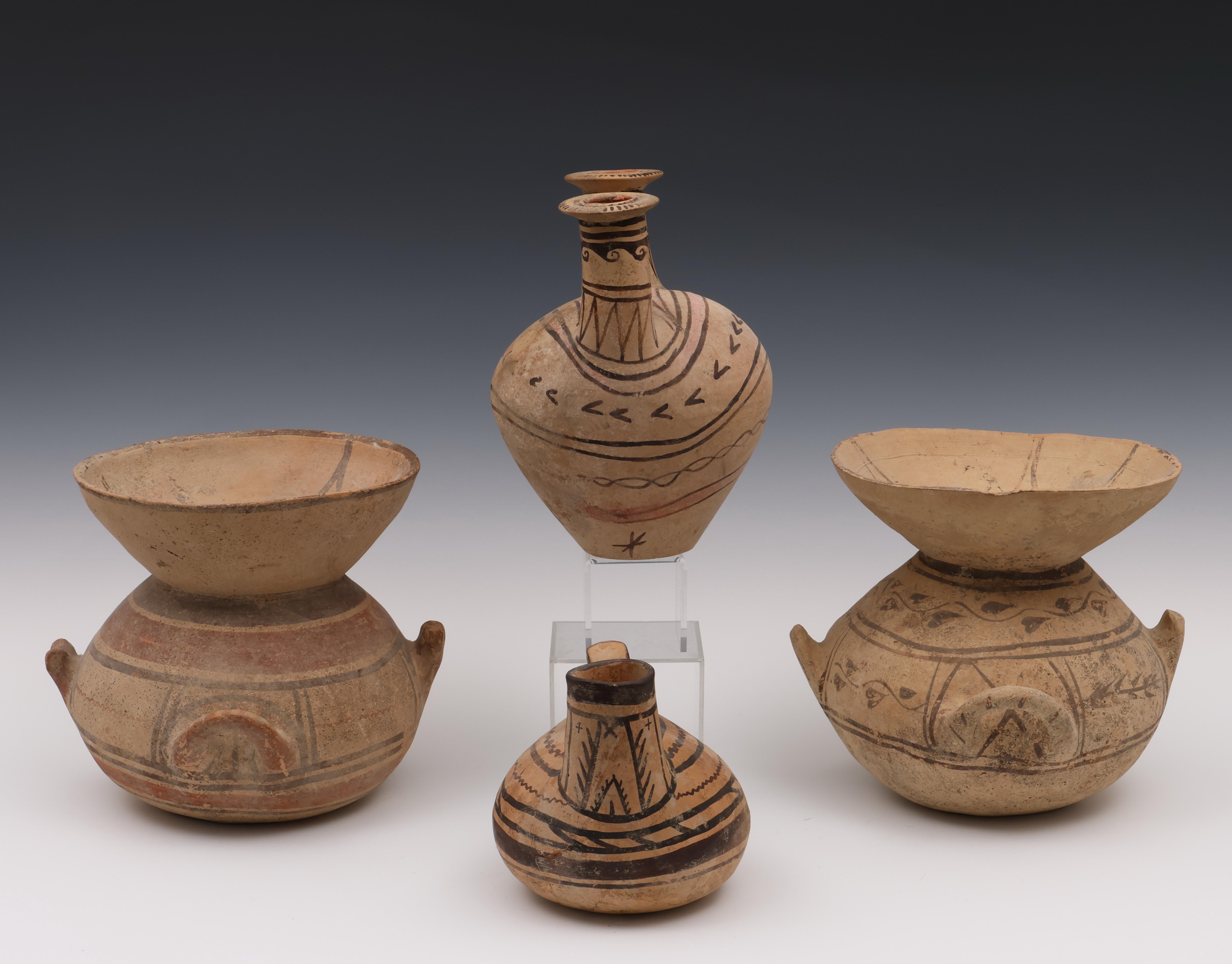 Greece, two Daunian terracotta funnel kraters and two askos, 6th-5th century BC; - Image 2 of 4