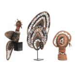 P.N. Guinea, Abelam, three yam cult coiled rattan objects,