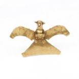 Panama, Veraguas, 14- kt gold pendant in the form of large winged bird, possibly 1200-1600 AD