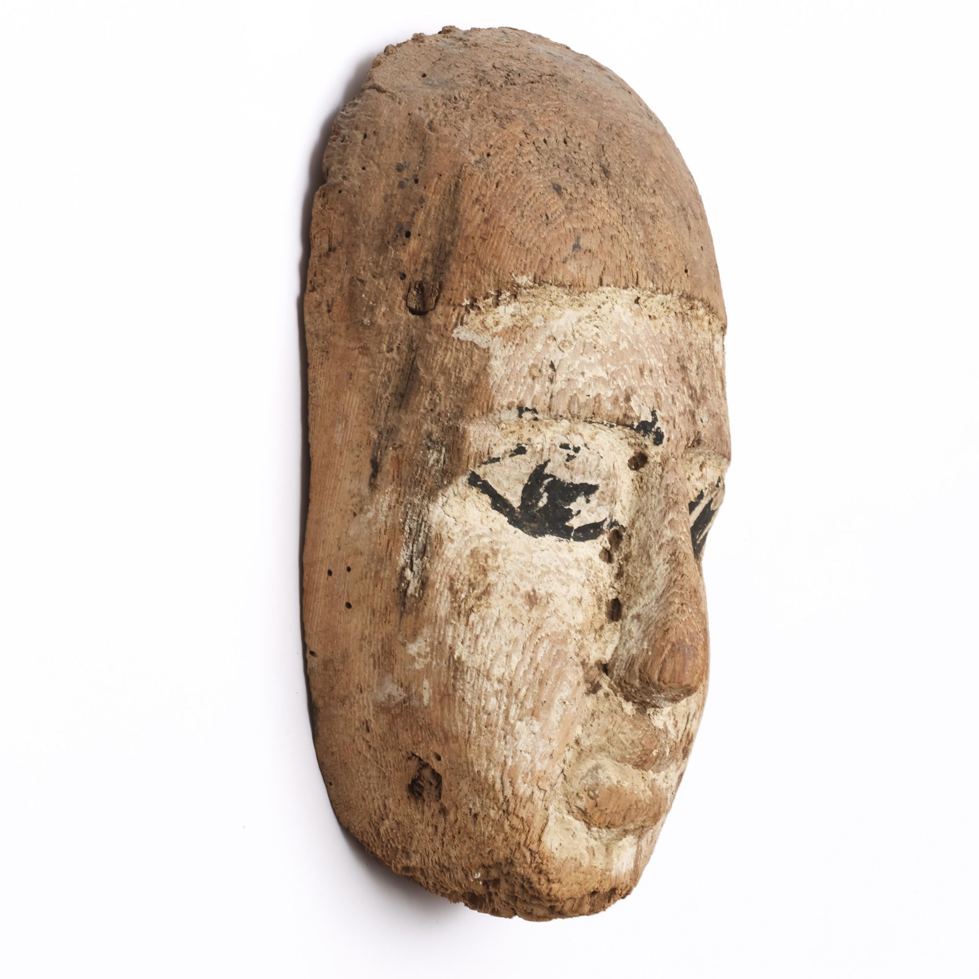 Egypt, a wooden mummy mask, Ptolomeic Period - Bild 3 aus 3