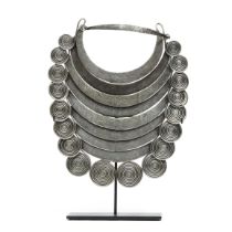 China, Miao, a silver alloy broad necklace,