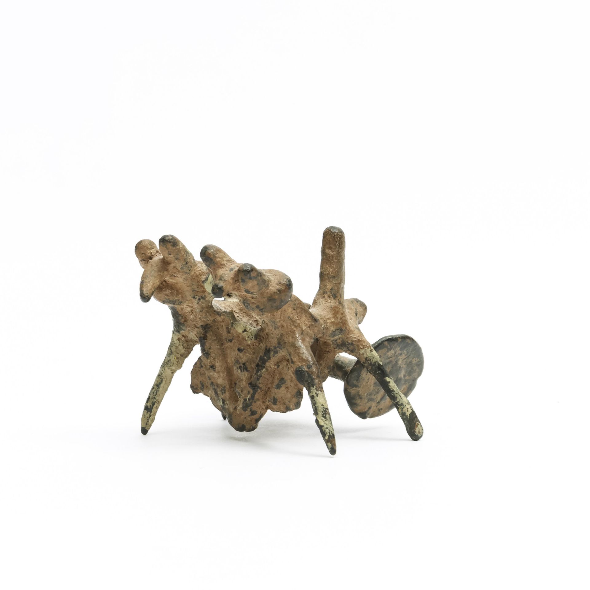Western Iran, Luristan, bronze small sculpture of two horses with carriage, ca. 1000-600 BC; - Image 2 of 4