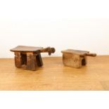 Mali, Bamana, two wooden stools,