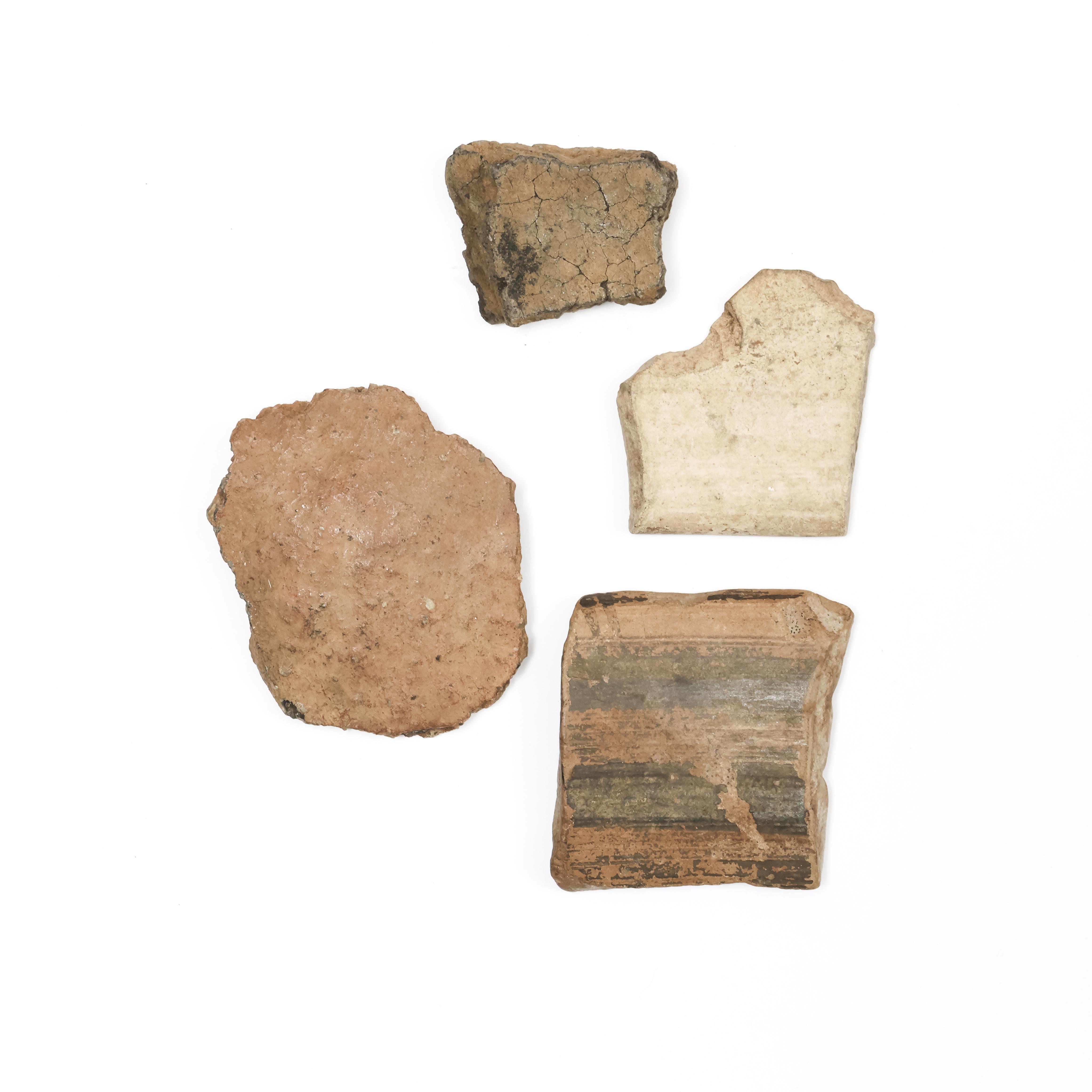 Trechterbeker culture, four terracotta fragments from from one of the Dolmen neer Rode, Holland, ca. - Image 2 of 4