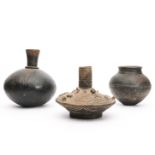 West Africa, three globular terracotta pots