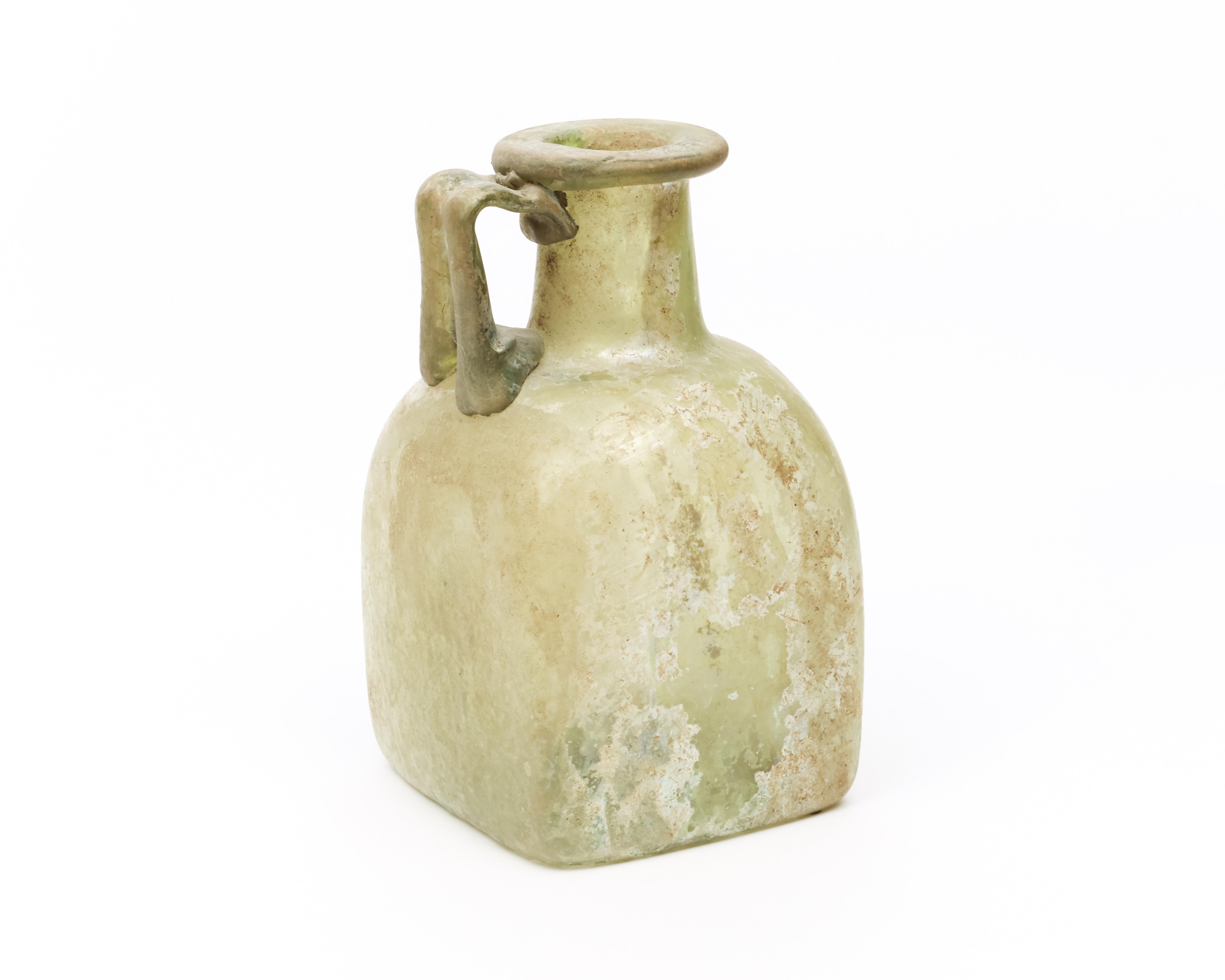 A Roman glass flask, ca. 3rd century - Image 5 of 5
