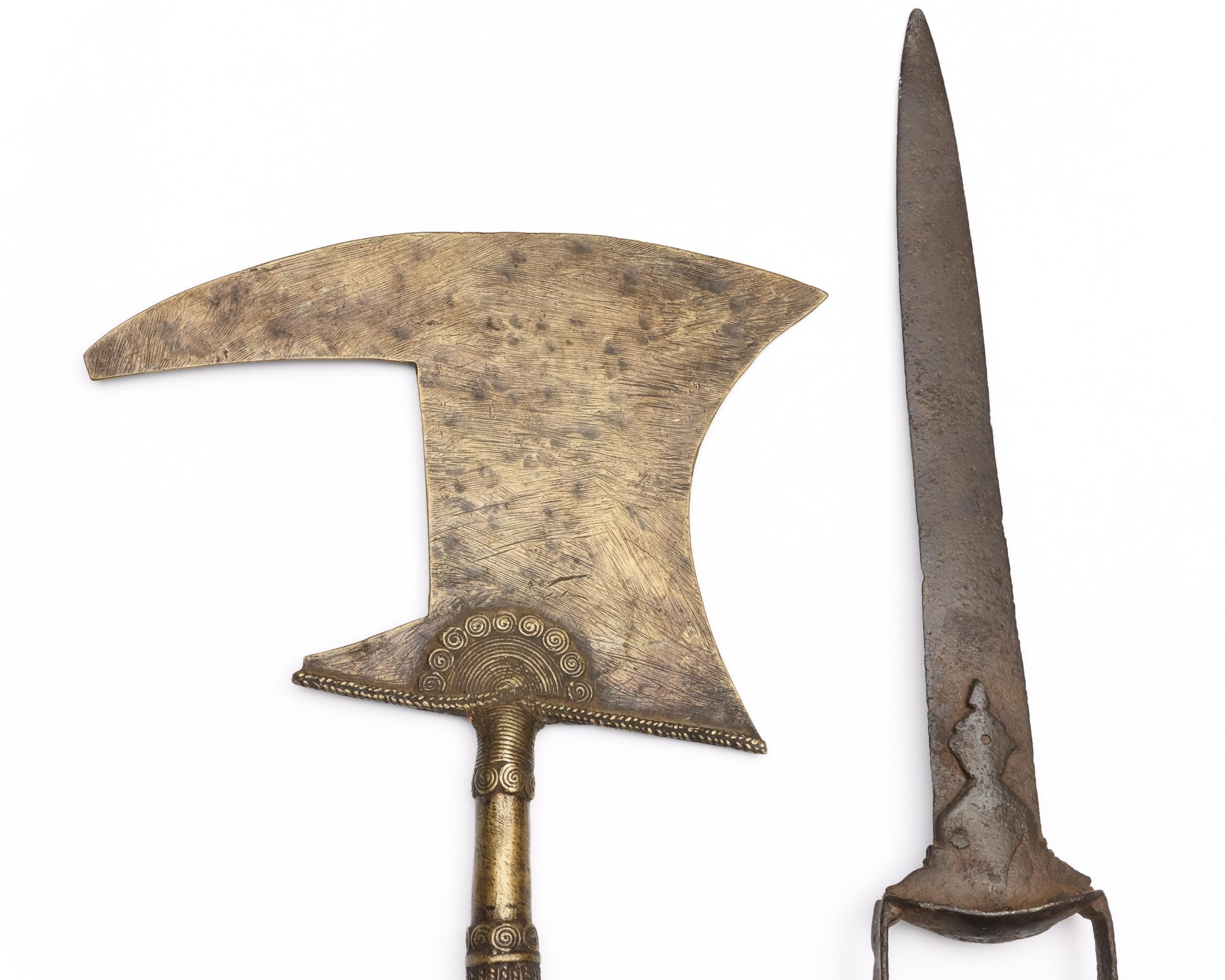 India, a dagger and an African brass axe. - Image 3 of 3