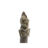 Nigeria, Tiv a rare bronze staff finial,