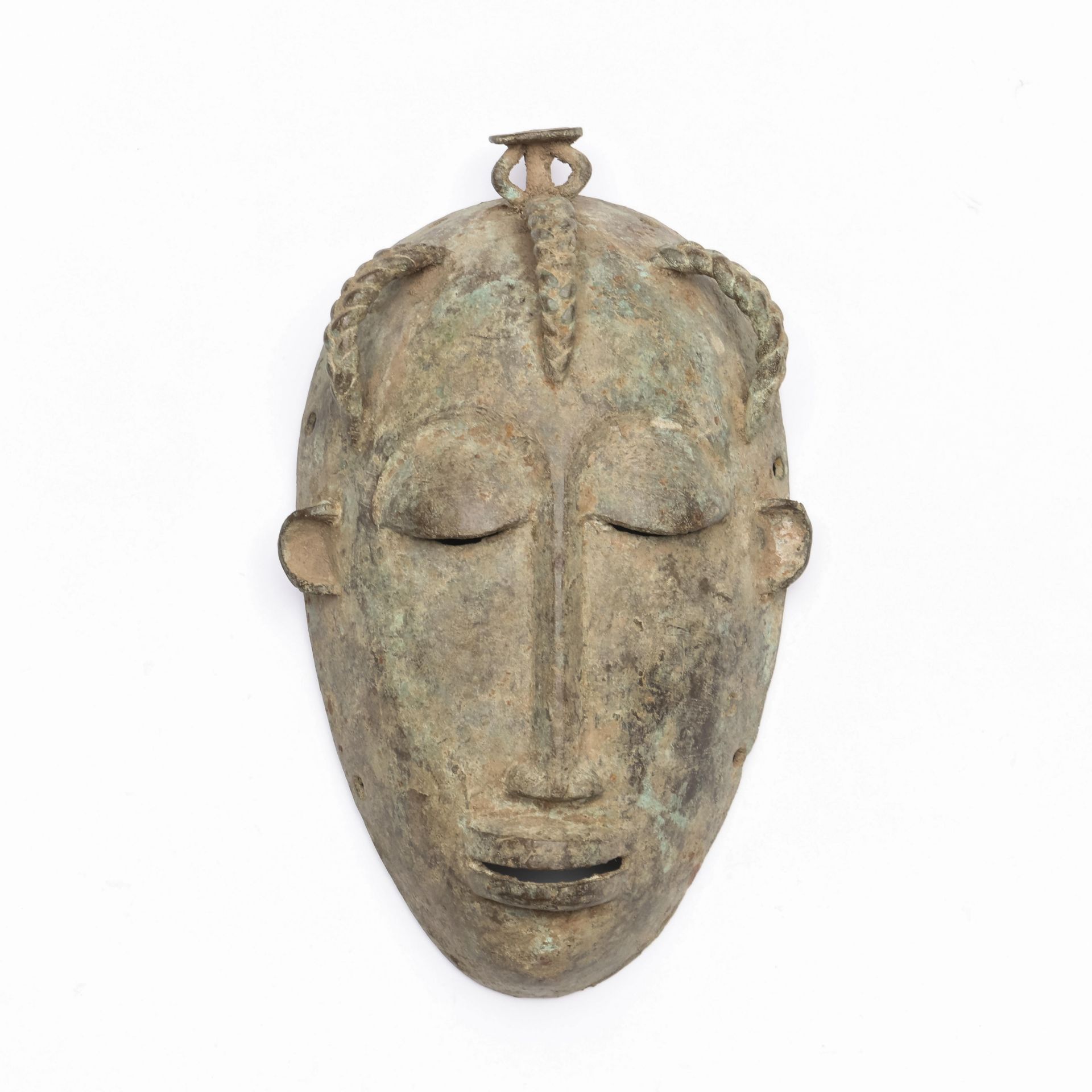 Ivory Coast, copper alloy face mask.