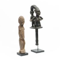 Yoruba, a Shango staff and Lobi a bateba figure