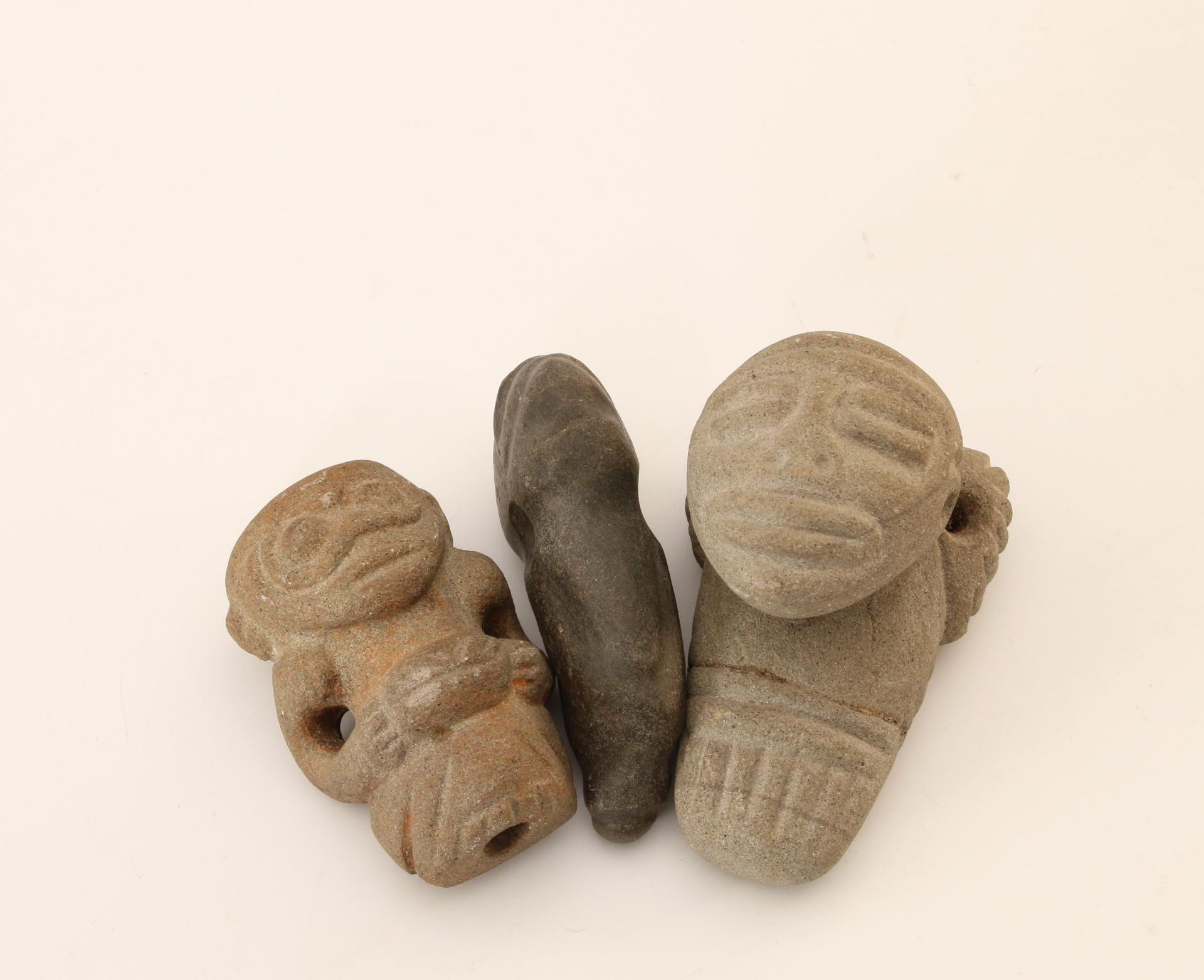 Haiti, three stone amulets, possibly Taino, ca. 1000-1500 AD; - Image 2 of 3