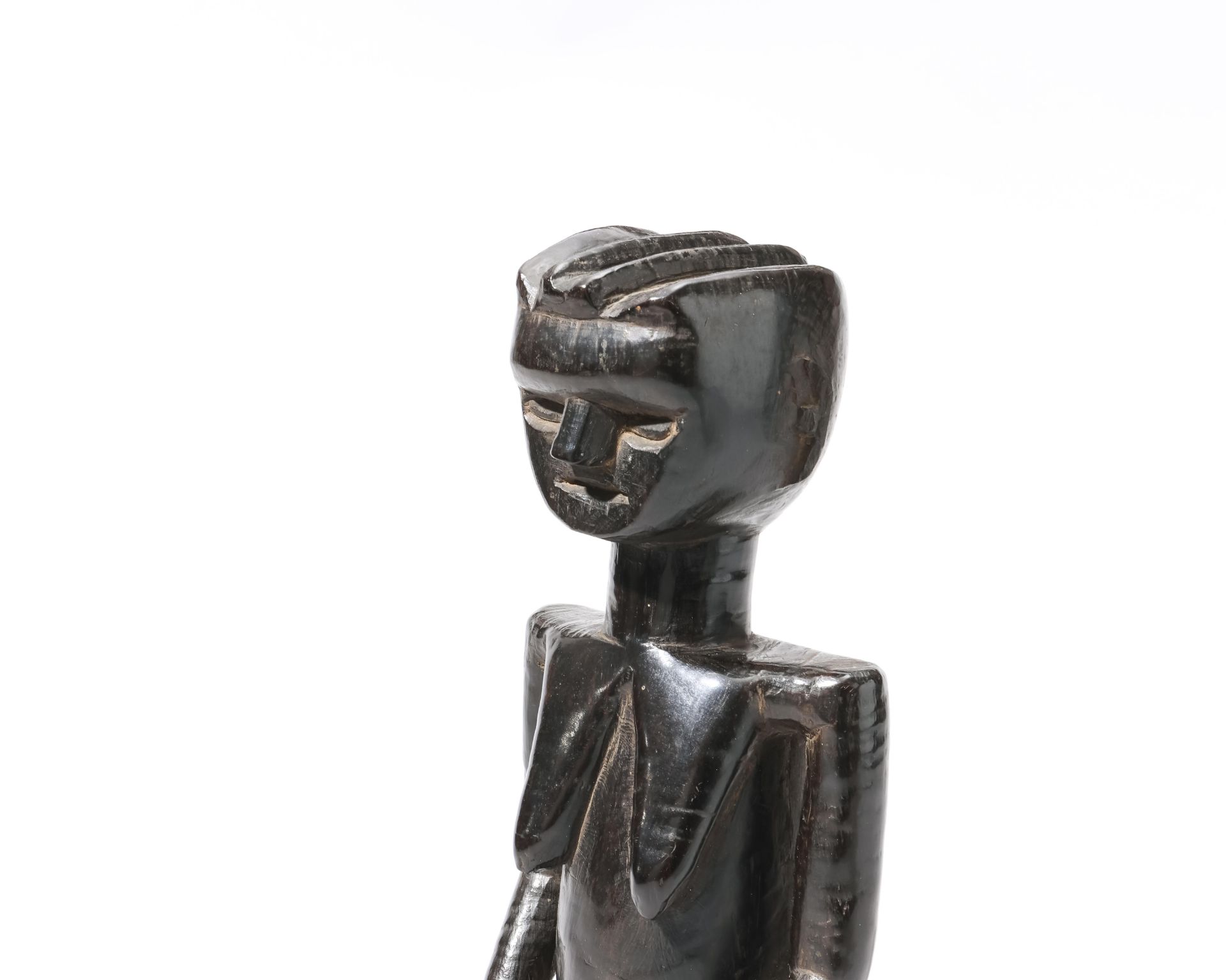 East-Africa, iron wood standing female figure, - Image 2 of 6