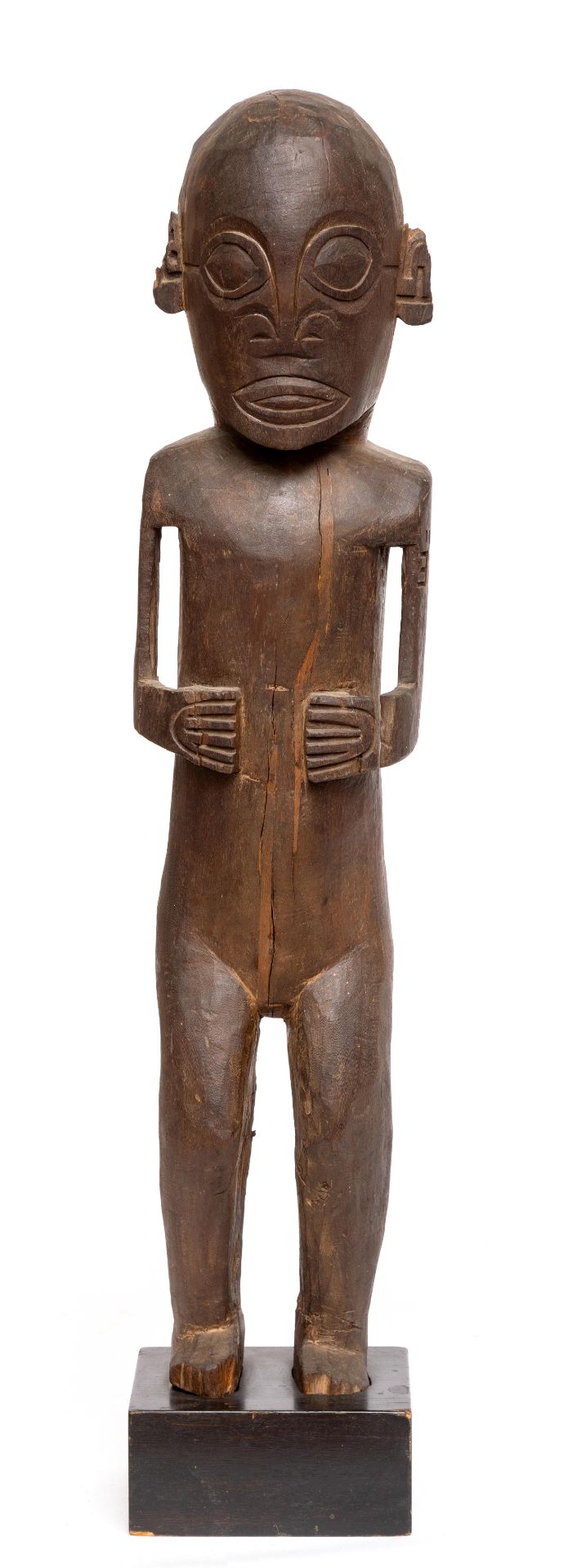 Marquesas Islands, standing Tiki figure, ca. 1900.