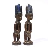 Nigeria, Yoruba, Egbe, a pair of male twin figures, ibeji,